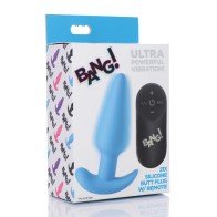 Bang! 21X Remote-Controlled Vibrating Butt Plug in Blue