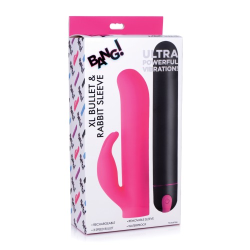 Bang XL Bullet Rabbit Silicone Sleeve Pink