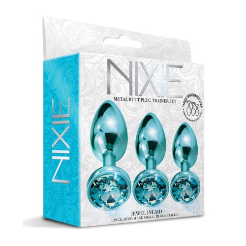 Nixie Metal Butt Plug Trainer Set Blue