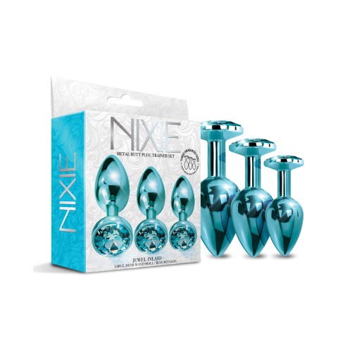 Nixie Metal Butt Plug Trainer Set Blue