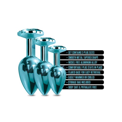 Nixie Metal Butt Plug Trainer Set Blue