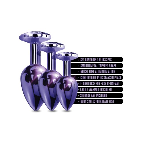 Nixie Jewel Butt Plug Trainer Set - Purple Metallic