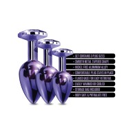 Nixie Jewel Butt Plug Trainer Set - Purple Metallic