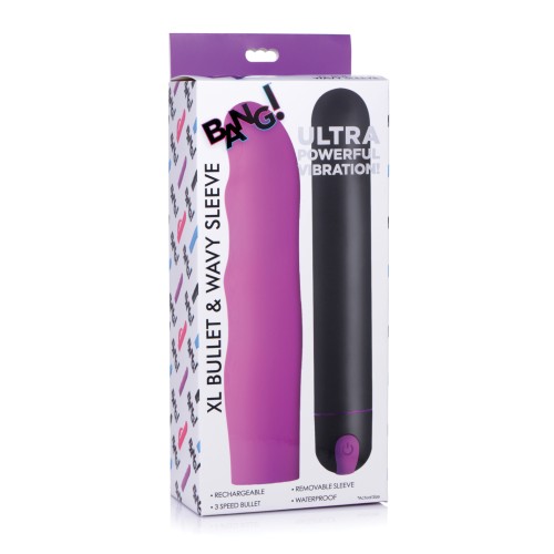 Bang! XL Vibrating Bullet with Wavy Sleeve Purple for Ultimate Pleasure