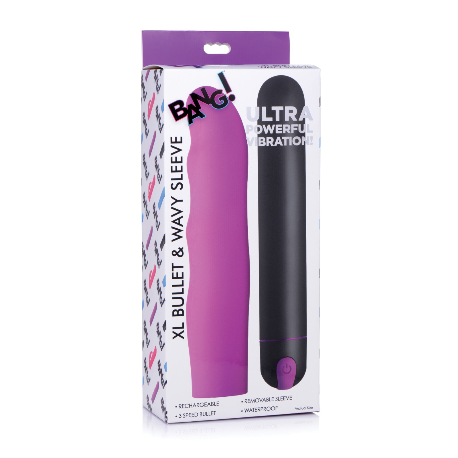 Bang! XL Vibrating Bullet with Wavy Sleeve Purple for Ultimate Pleasure