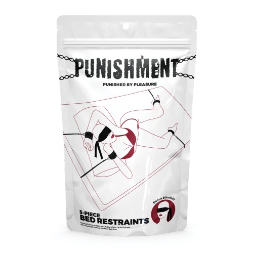 Kit de restricciones para la cama Punishment 5 piezas para diversión de bondage