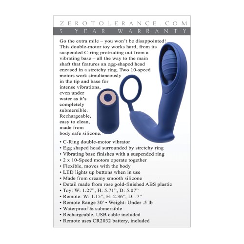 Zero Tolerance Extra Mile C Ring Vibrator Blue