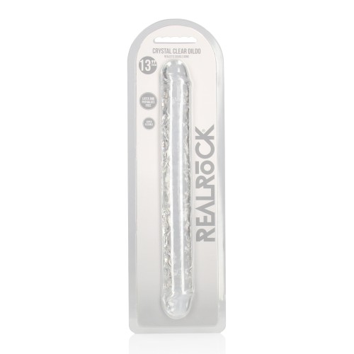 Dildo Doble RealRock Crystal Clear de 13" - Transparente