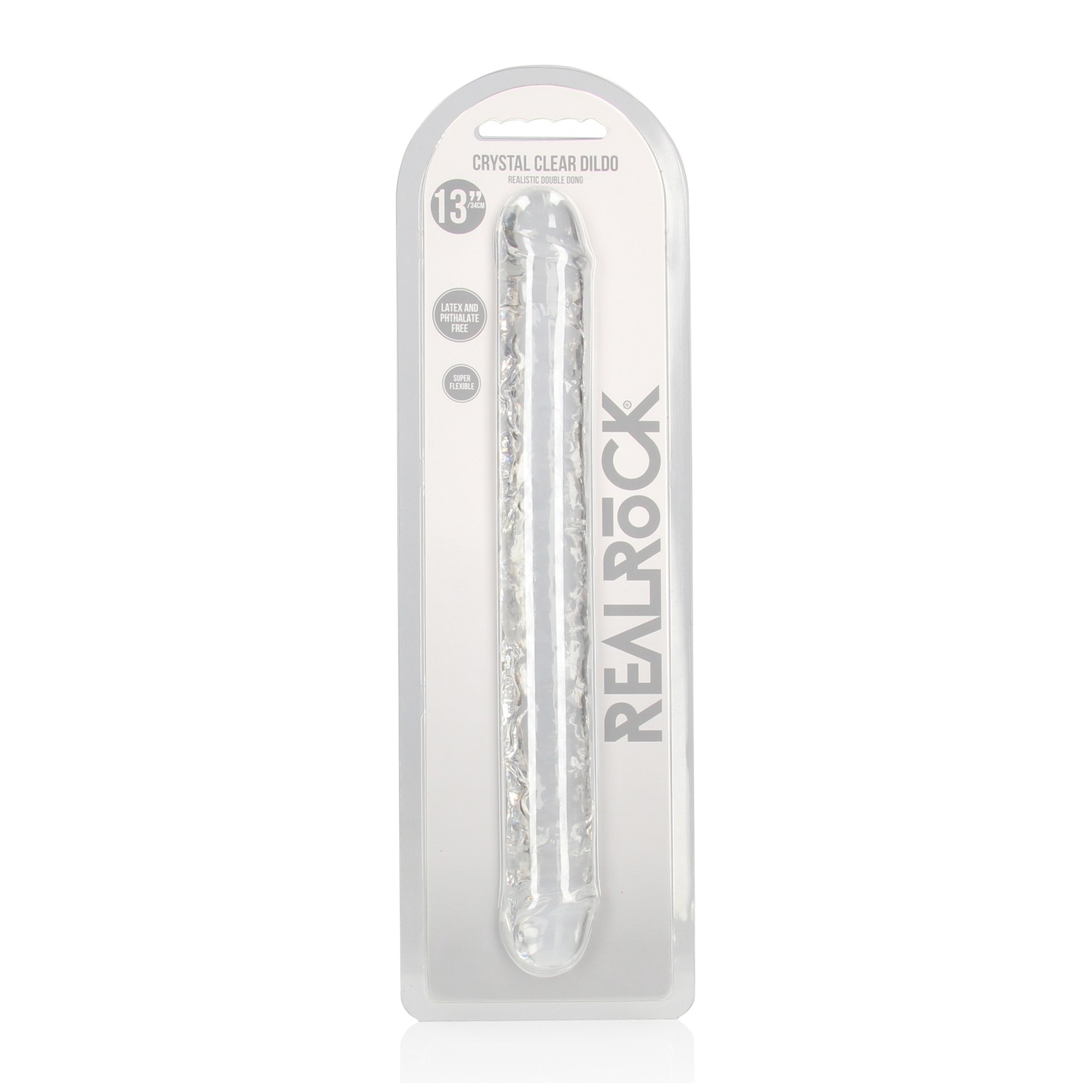 Shots RealRock Crystal Clear 13" Double Dildo - Transparent