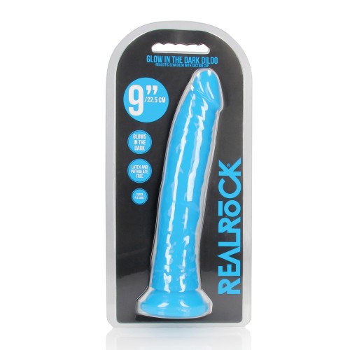 Shots RealRock Glow in the Dark Dildo Blue