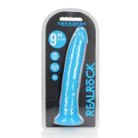 Dildo RealRock que Brilla en la Oscuridad Azul