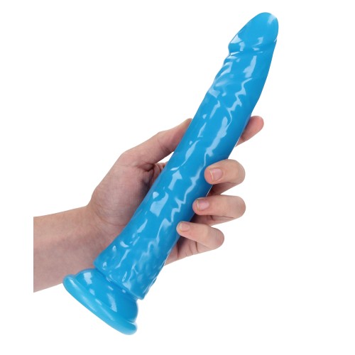 Shots RealRock 10 Inch Glow in the Dark Dildo Neon Blue