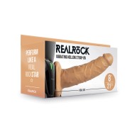 RealRock Hollow Strap-On 8" Vibrating Tan