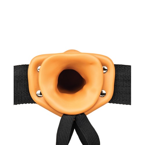 RealRock Hollow Strap-On 8" Vibrating Tan