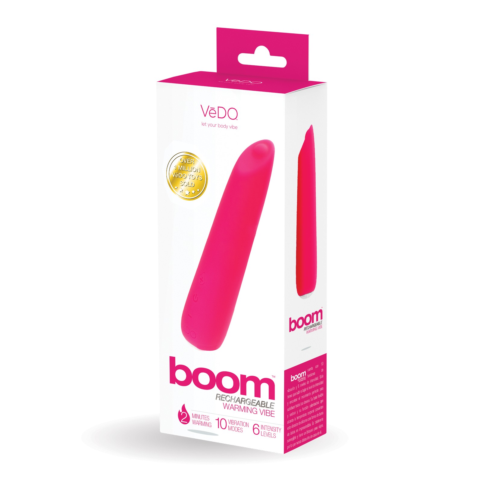 Vibrador VeDO Boom Recargable Poderoso - Rosa