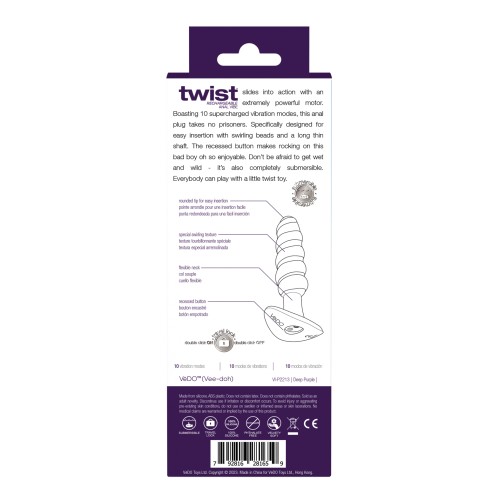 VeDO Twist Rechargeable Anal Plug Purple