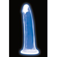 Curve Toys Lollicock Dildo 7 Pulgadas que Brilla en la Oscuridad Azul