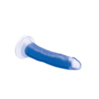 Curve Toys Lollicock Dildo 7 Pulgadas que Brilla en la Oscuridad Azul