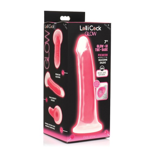 Curve Toys 7 Inch Glow in the Dark Silicone Dildo Pink