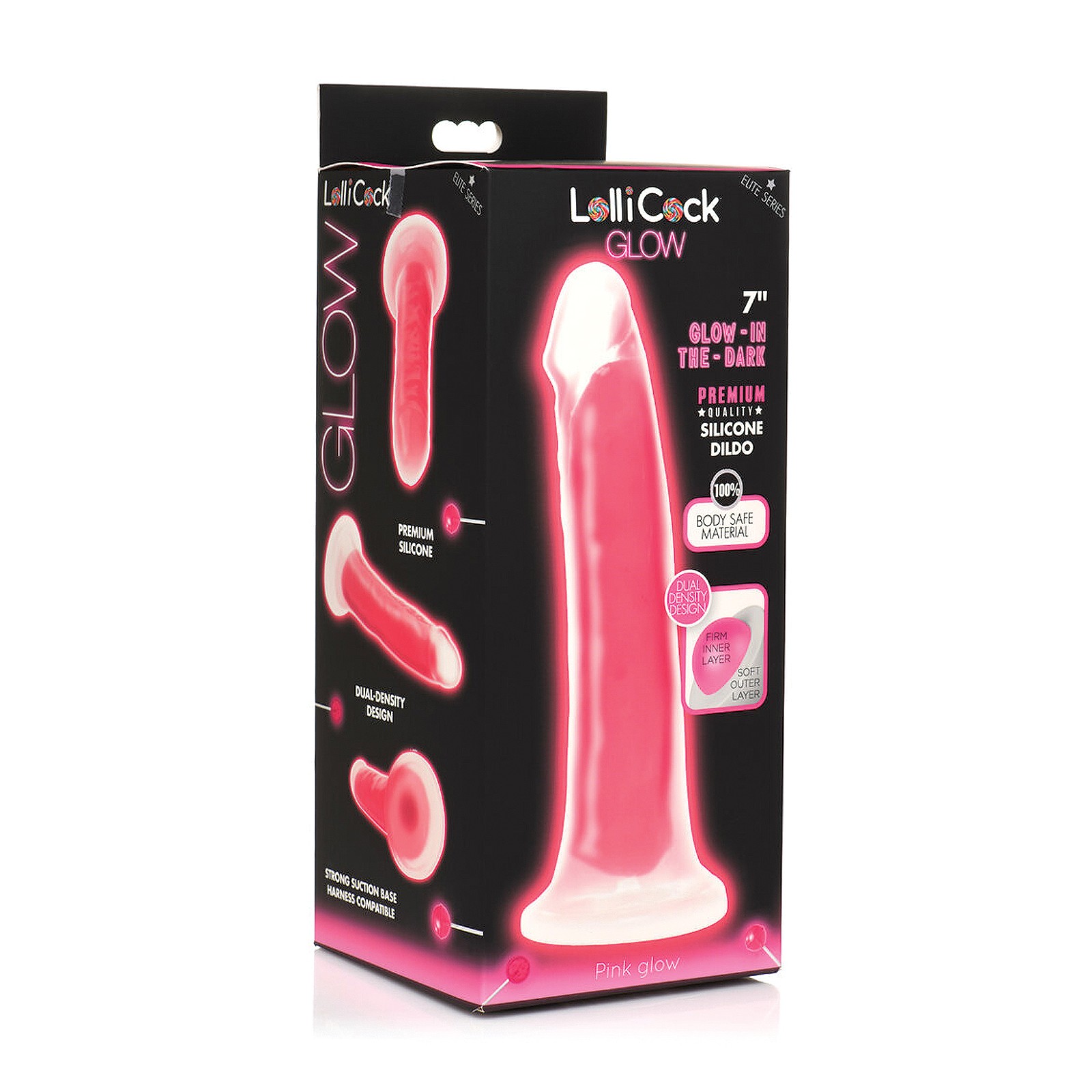 Curve Toys 7 Inch Glow in the Dark Silicone Dildo Pink