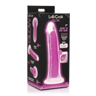 Dildo de Silicona Lollicock de 7" que Brilla en la Oscuridad - Morado