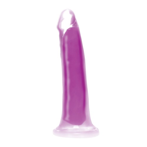 Dildo de Silicona Lollicock de 7" que Brilla en la Oscuridad - Morado