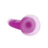 Dildo de Silicona Lollicock de 7" que Brilla en la Oscuridad - Morado