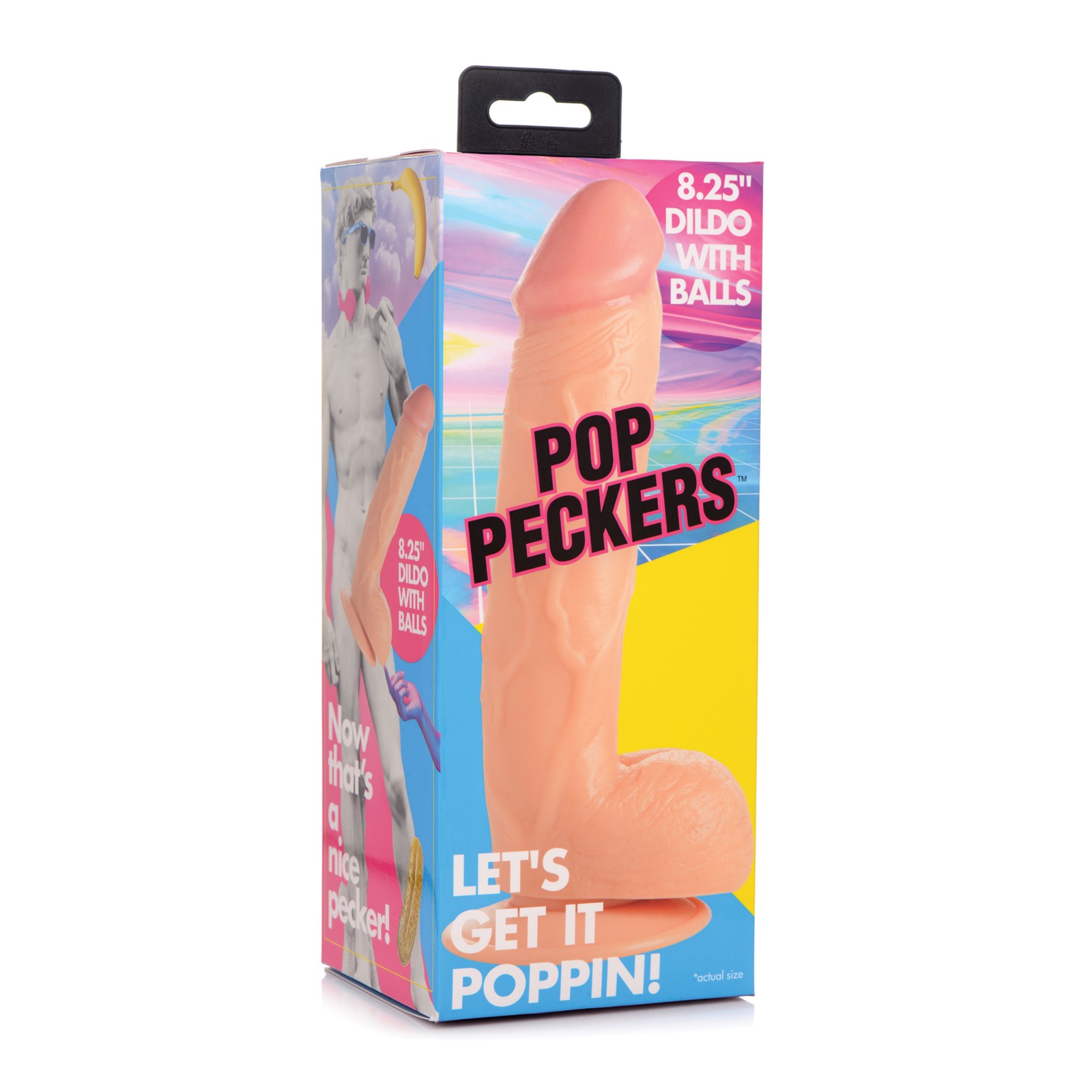 Pop Peckers 8.25 Inch Dildo with Balls Light