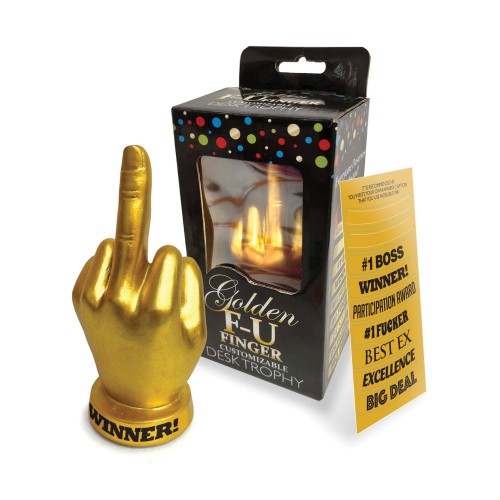 Trofeo Golden F-U Finger para Reconocimientos Divertidos