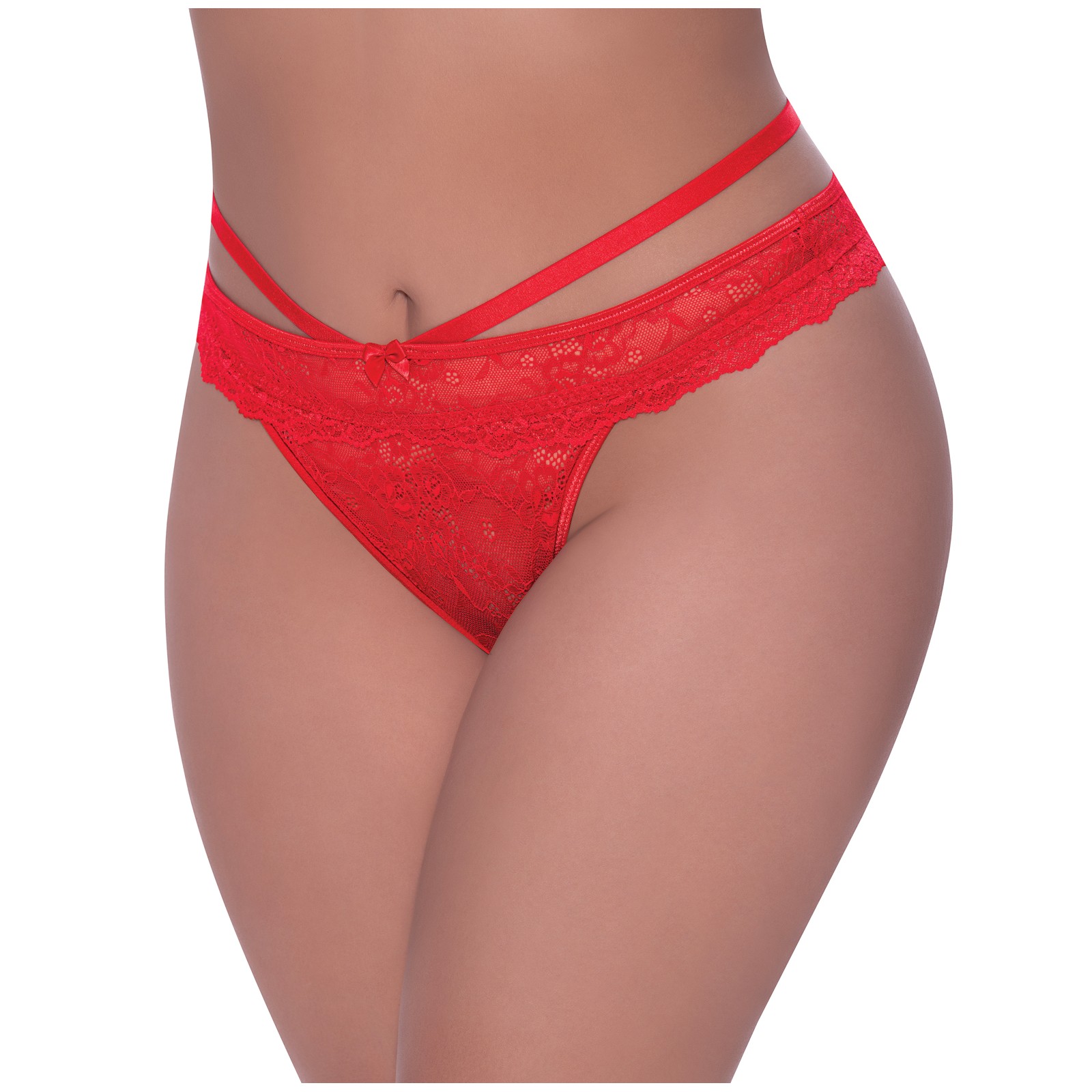 Peek-A-Boo Cheeky Lace Panty - Red QN