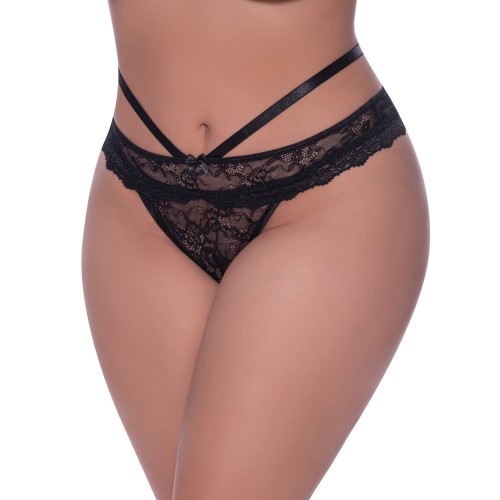 Ooh La Lace Peek-A-Boo Cheeky Panty Black