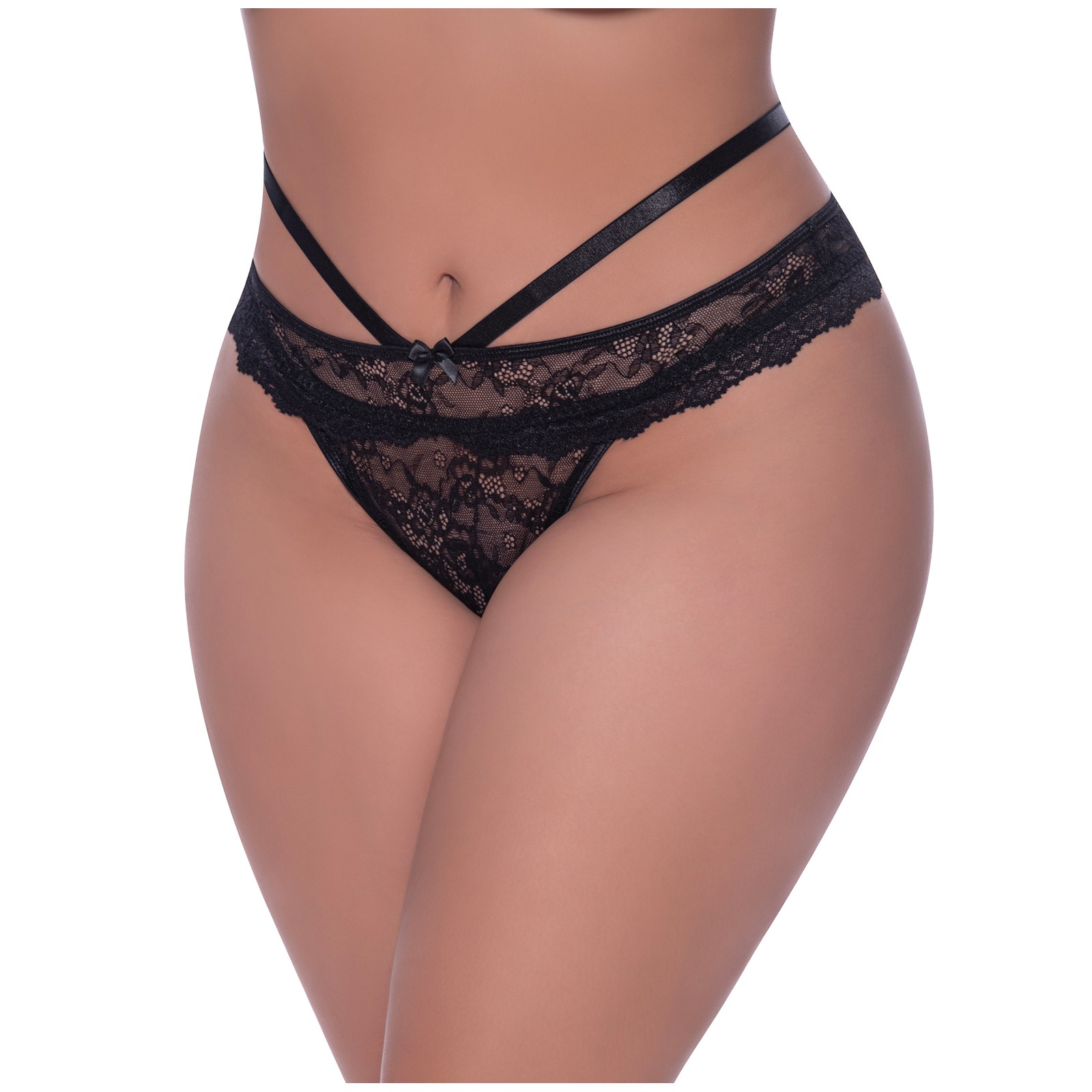 Ooh La Lace Peek-A-Boo Cheeky Panty Black