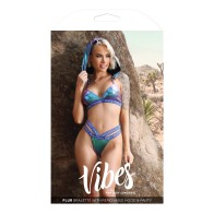 Vibes Plur Holographic Bralette and Panty Set M/L