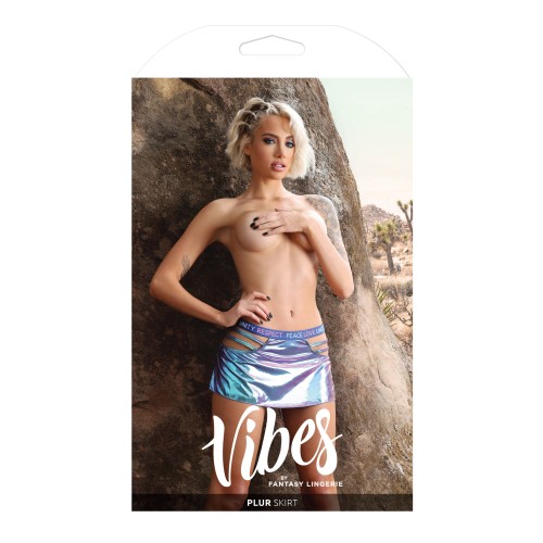 Vibes Plur Holographic Skater Skirt - Iridescent Style