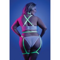 Glow Night Vision Gartered Teddy - Alluring Lingerie