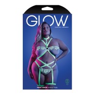 Glow Night Vision Gartered Teddy - Alluring Lingerie