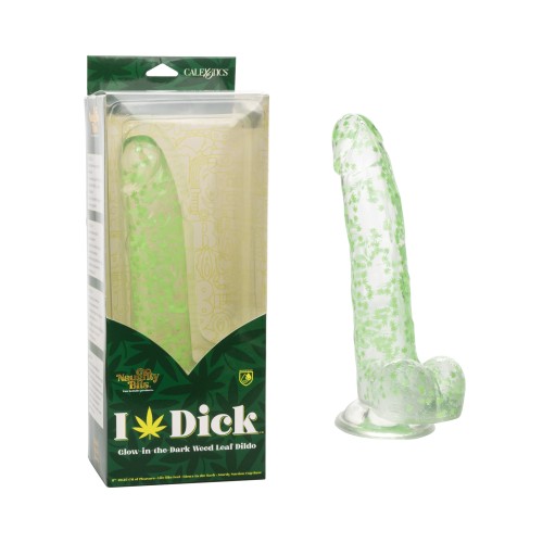 Naughty Bits I Leaf Dick Glow In The Dark Weed Leaf Dildo