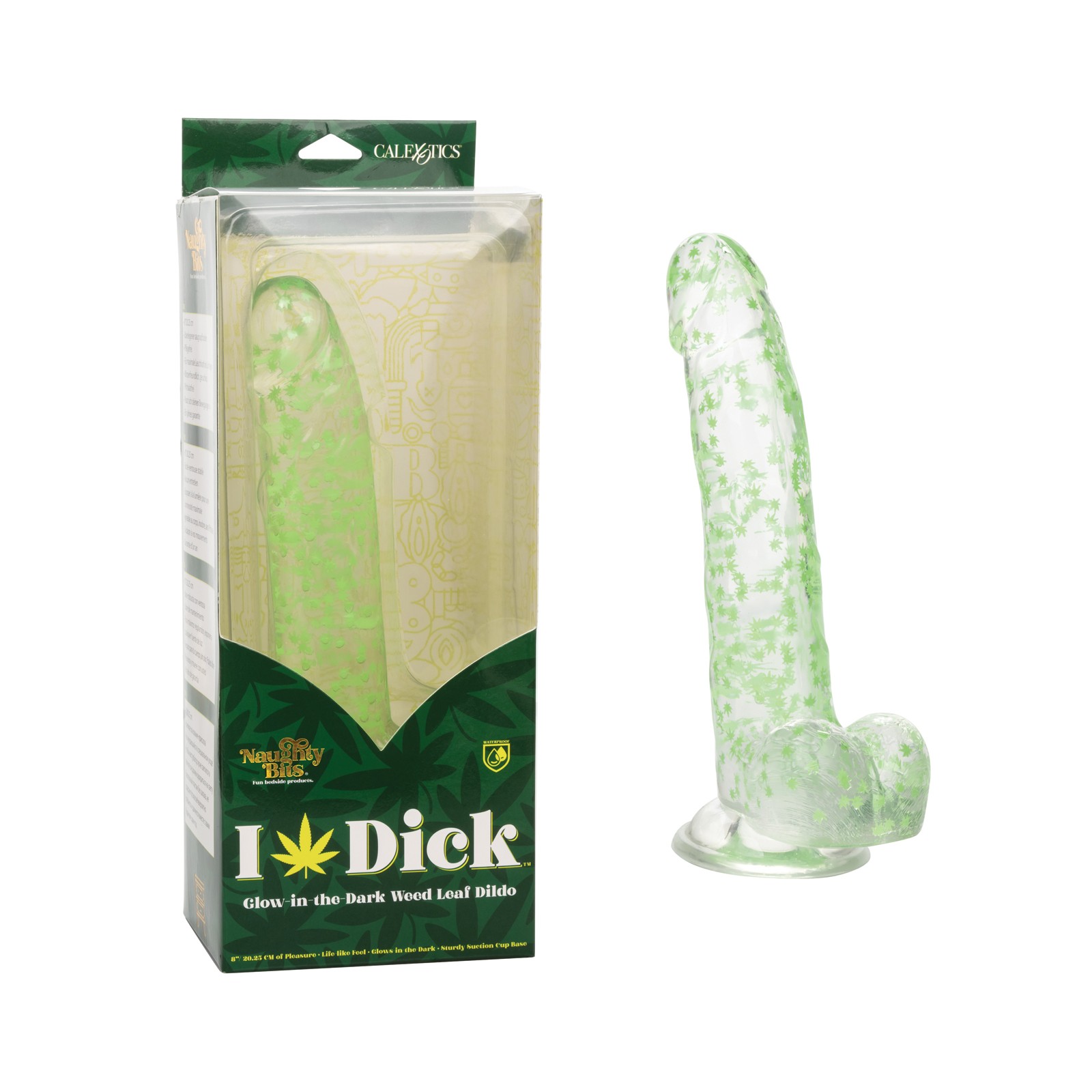 Naughty Bits I Leaf Dick Glow In The Dark Weed Leaf Dildo