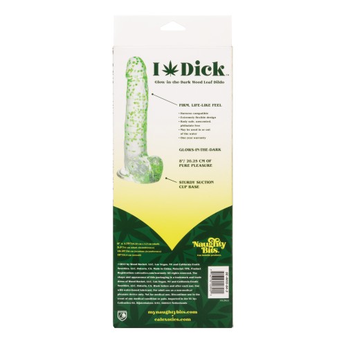 Naughty Bits I Leaf Dick Glow In The Dark Weed Leaf Dildo