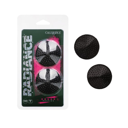 Radiance Round Pasties Black - Glamorous Reusable Nipple Covers