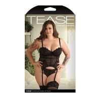 Tease Parker Eyelash Lace Bustier & G-String