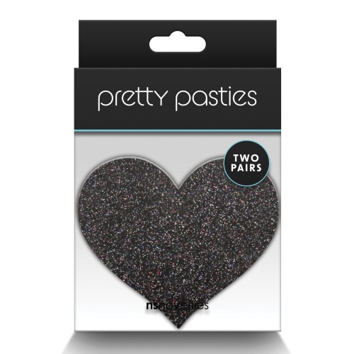 Pretty Pasties Corazones Brillantes Negro Dorado