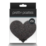 Pretty Pasties Corazones Brillantes Negro Dorado