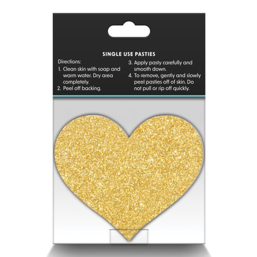 Pretty Pasties Glitter Hearts Black Gold