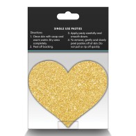 Pretty Pasties Glitter Hearts Black Gold