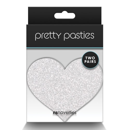 Pretty Pasties Glitter Hearts Red/Silver