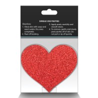 Pretty Pasties Glitter Hearts Red/Silver