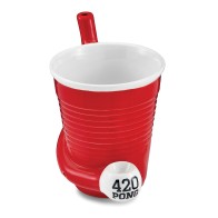 Beer Pong Pipe Mug Red Novelty