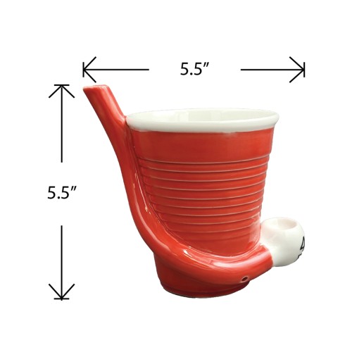 Taza Pipe Mug Rojo Beer Pong