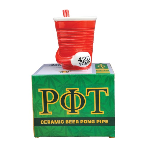 Beer Pong Pipe Mug Red Novelty